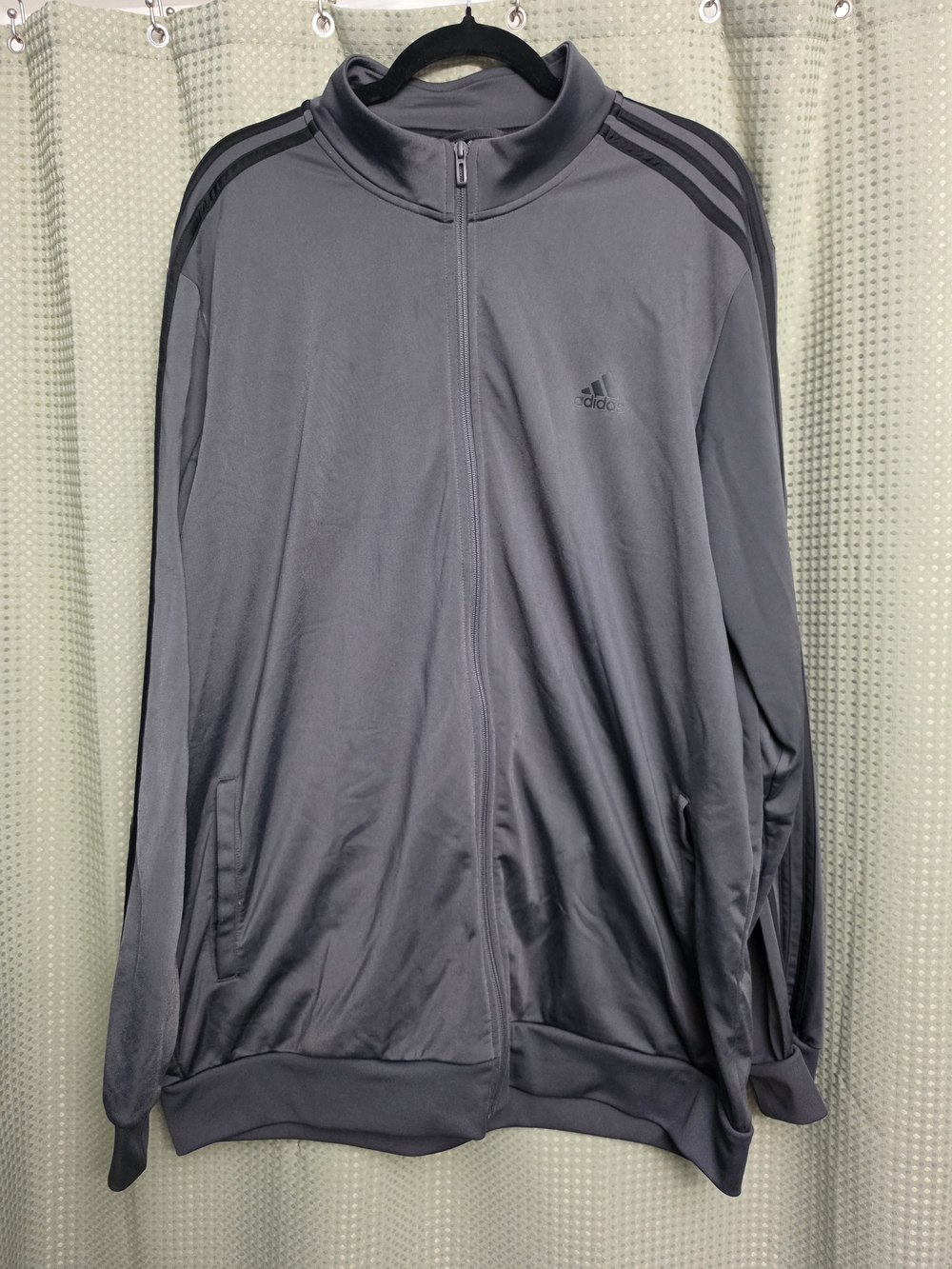 Adidas Men's Gray Full-Zip Track Jacket